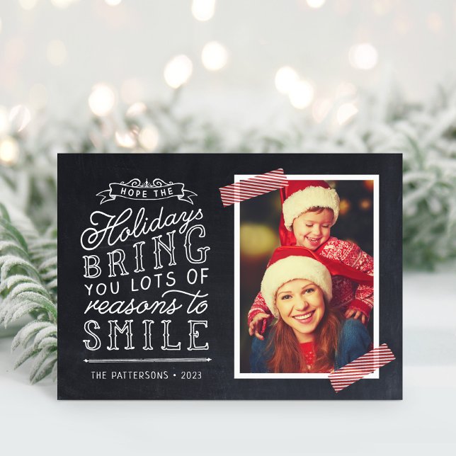 Chalkboard Lettering Holiday Photo Card (Creator Uploaded)