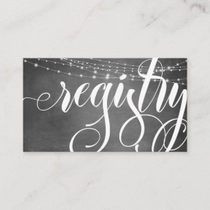 Chalkboard Light Strings Elaborate Bold Registry Enclosure Card
