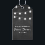 Chalkboard   Lights Bridal Shower Favour Gift Tags<br><div class="desc">Chalkboard   Lights Bridal Shower Favour Gift Tags - features a printed chalkboard background string lights and elegant chalk writings. See the full matching design collection on this page.</div>