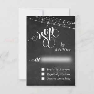 Chalkboard, Lights, Calligraphy RSVP