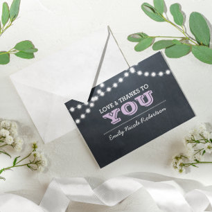 Chalkboard Lights Lilac Confirmation Thank You Card