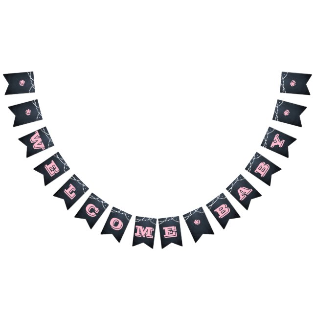 Chalkboard Lights Pink All Ocassion Custom Banner (All)
