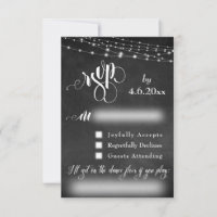 Chalkboard, Lights & Script RSVP with Song Request