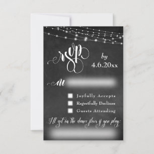 Chalkboard, Lights & Script RSVP with Song Request