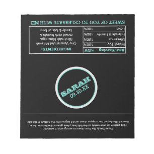 Chalkboard Lights Teal Name Logo Candy Wrappers Notepad
