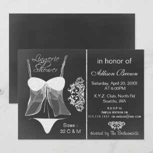 chalkboard Lingerie Shower  Invitations