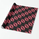 Chalkboard Lips Wrapping Paper<br><div class="desc">Chalkboard lips on a black background decorate this trendy wrap.</div>