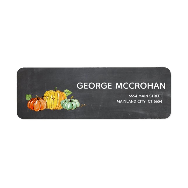 Chalkboard Little Citrouille Halloween Adresse de  (Devant)