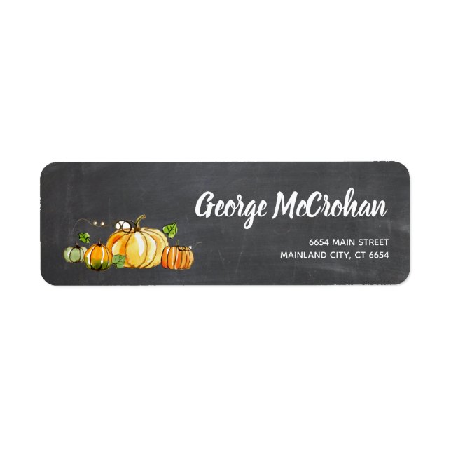 Chalkboard Little Pumpkin Halloween Return Address (Front)