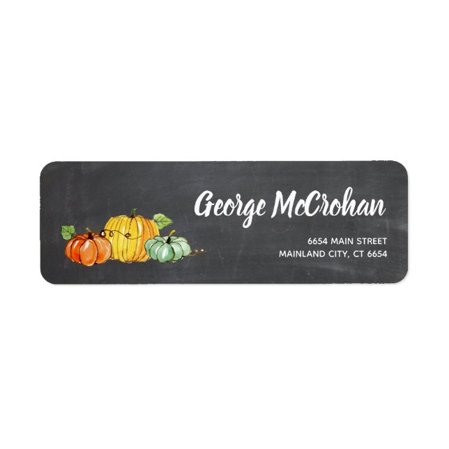Chalkboard Little Pumpkin Halloween Return Address (Front)