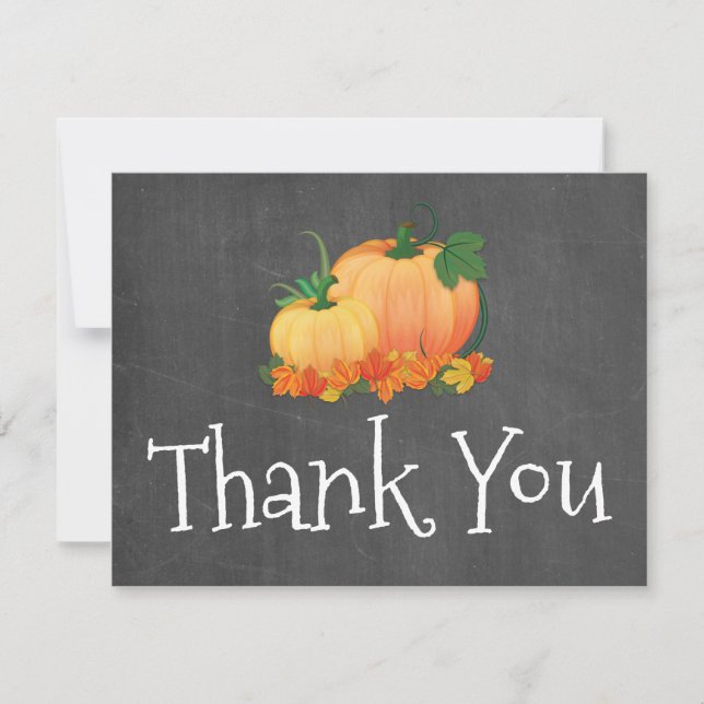 Chalkboard Little Pumpkin Thank you card (Front)