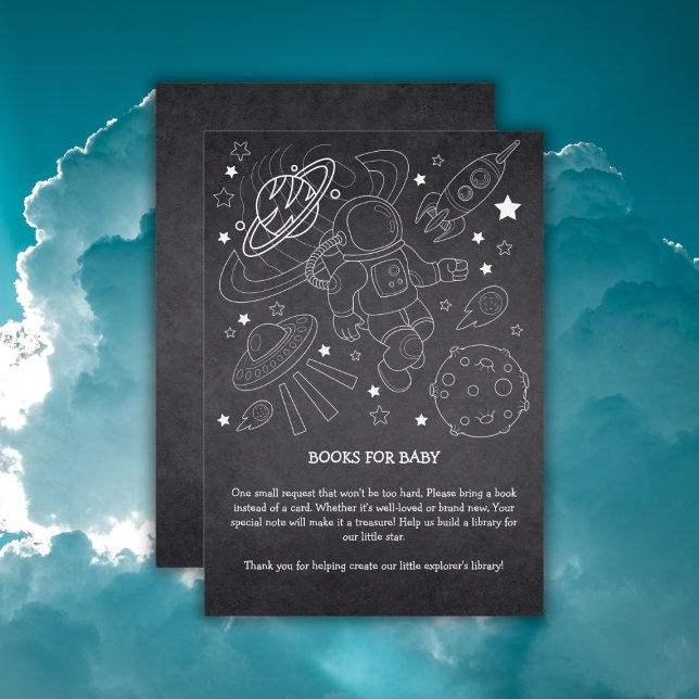 Chalkboard Little Space Explorer Baby Shower  Enclosure Card (Creator Uploaded)