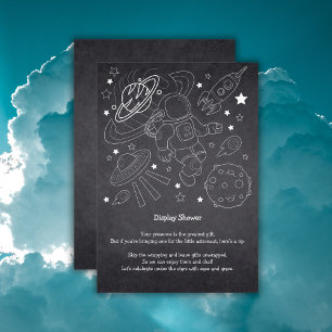 Chalkboard Little Space Explorer Baby Shower Enclosure Card