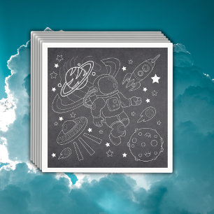 Chalkboard Little Space Explorer Baby Shower Napkin