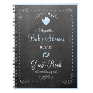 Chalkboard Look- Baby Shower Guest Book- Notebook