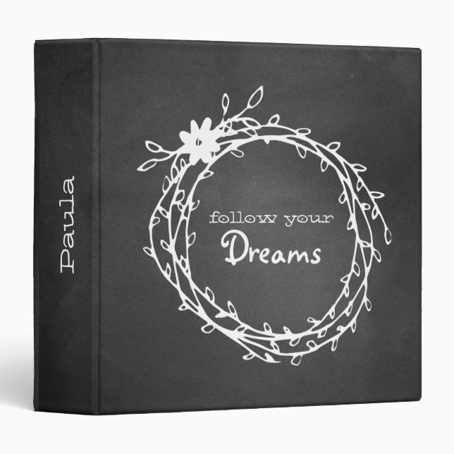 Chalkboard Look Life Planner Binder (Front/Spine)