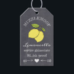 Chalkboard Look Limoncello Bottle Hang Tag  |<br><div class="desc">Give the gift of homemade Limoncello liqueur. This gift tag shows the word Limoncello in a chalkboard look font on a chalkboard image background. Customize the font and text colour. A chic and trendy look, for an elegant homemade gift or a rustic summer wedding guest thank you favour. To see...</div>