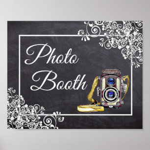 Chalkboard Look Mariage Photo Booth Poster