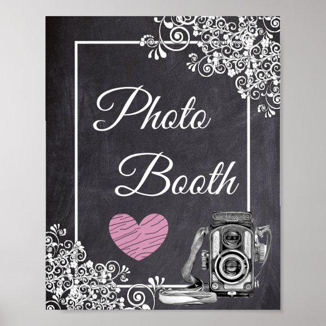 Chalkboard Look Mariage Photo Booth Poster (Devant)