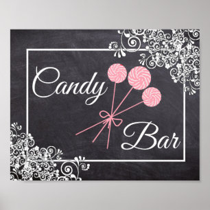 Chalkboard Look Wedding Candy Bar Poster