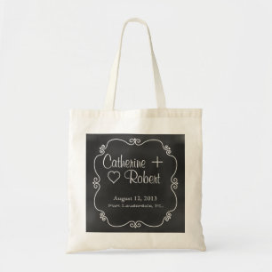 Chalkboard Look Wedding Guest Tote Bag Favour