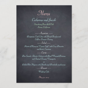 Chalkboard Look Wedding Menu Card
