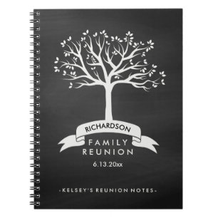 Chalkboard Look with Tree Family Reunion Notebook