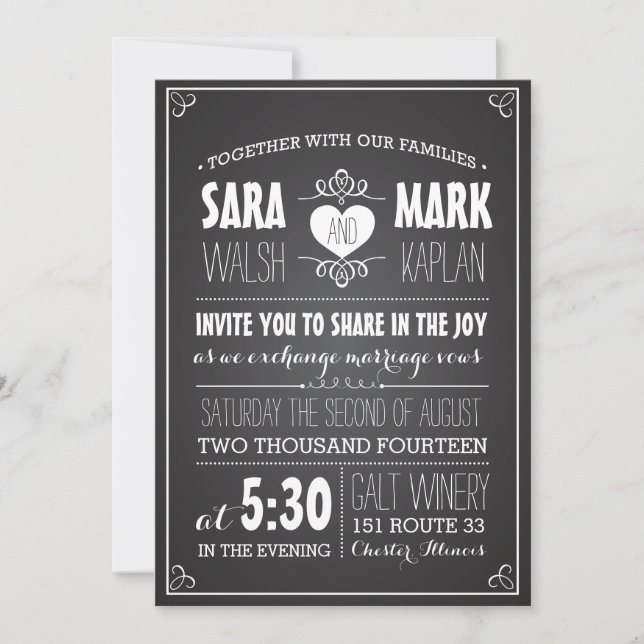 Chalkboard Love Invitation (Front)