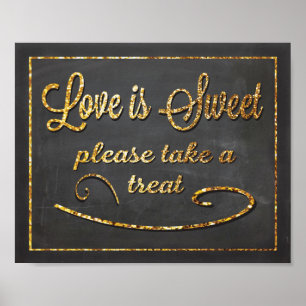 Chalkboard Love is Sweet Favour Wedding Sign