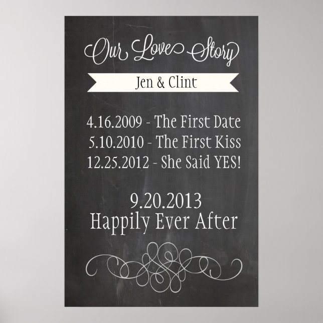 Chalkboard Love Story Poster (Front)