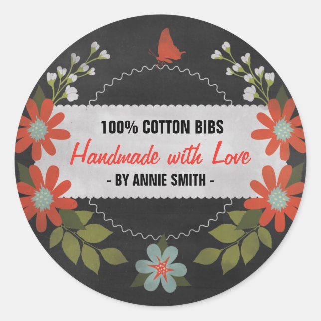 Chalkboard Made with Love, Gift Labels (Front)