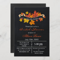 chalkboard maple leaves fall bridal shower