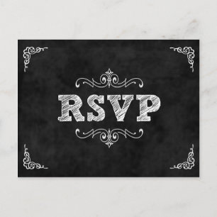 Chalkboard mariage rsvp carte / manger boisson mar