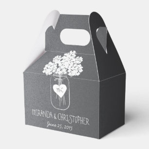 Chalkboard Mason Jar Floral Personalized Favour Bo Favor Box