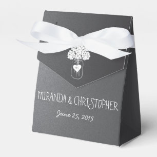 Chalkboard Mason Jar Floral Personalized Favour Bo Favor Box