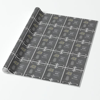 Chalkboard mason jar gift wrap, add age customize wrapping paper