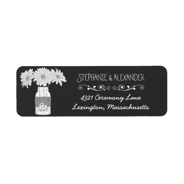 Chalkboard Mason Jar Mariage Retourner Adresse Lab (Devant)