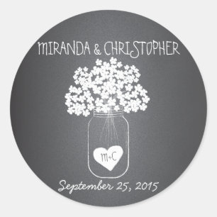 Chalkboard Mason Jar Personalized Favour Stickers