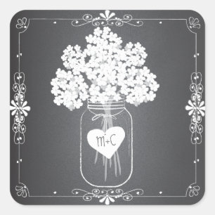 Chalkboard Mason Jar Personalized Favour Stickers