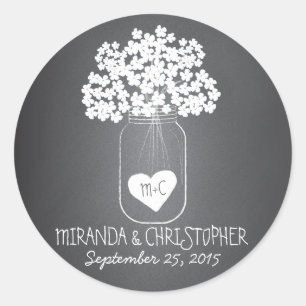 Chalkboard Mason Jar Personalized Favour Stickers