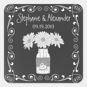 Chalkboard Mason Jar Personalized Favour Stickers