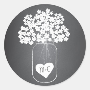 Chalkboard Mason Jar Personalized Favour Stickers