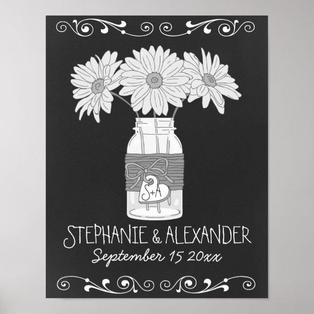 Chalkboard Mason Jar Personalized Poster (Front)