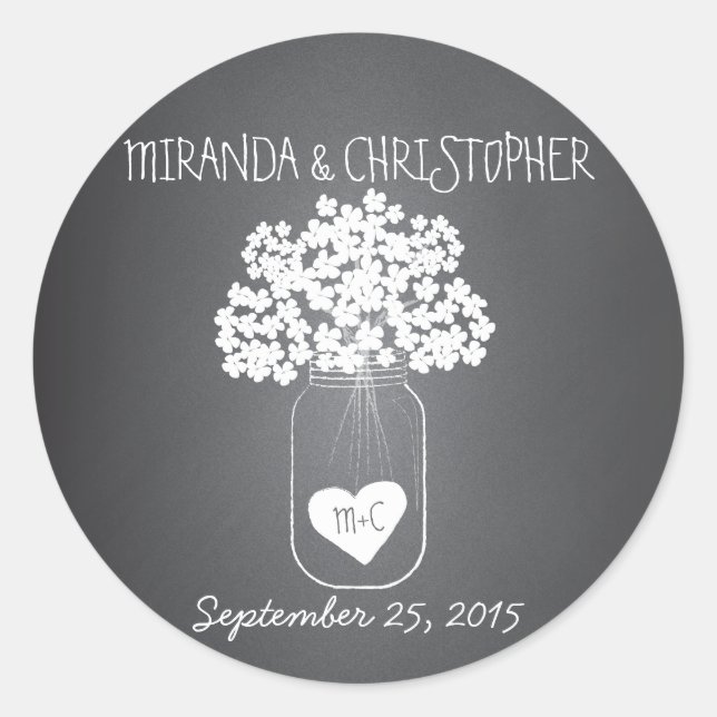 Chalkboard Mason Jar Stickers Favonalized (Devant)