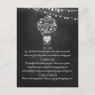Chalkboard Mason Jar Wedding Information Card