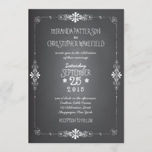 Chalkboard Mason Jar Wedding Invitation