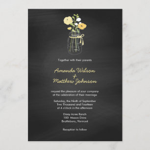 Chalkboard Mason Jar Wedding Invitations