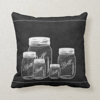 Chalkboard Mason Jars Decor Pillow