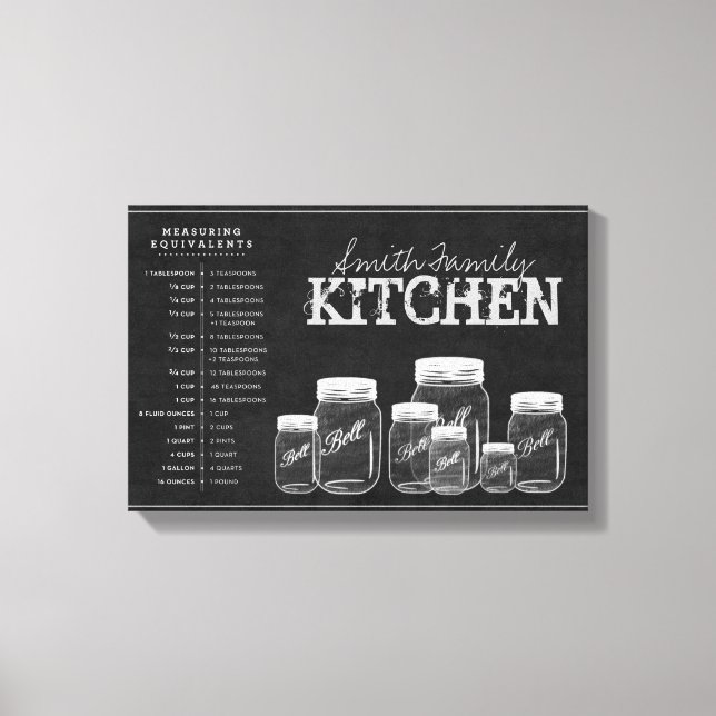 Chalkboard Mason Jars Kitchen Canvas (Front)