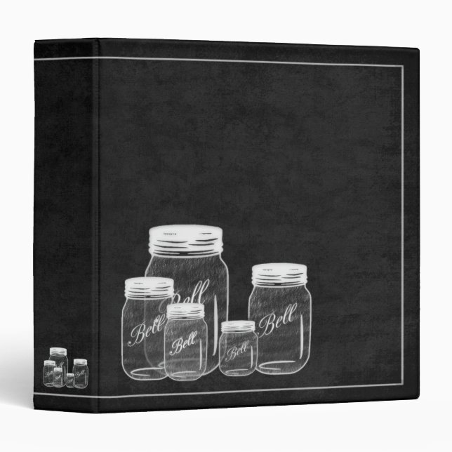 Chalkboard Mason Jars- Recipe Binder (Front/Spine)